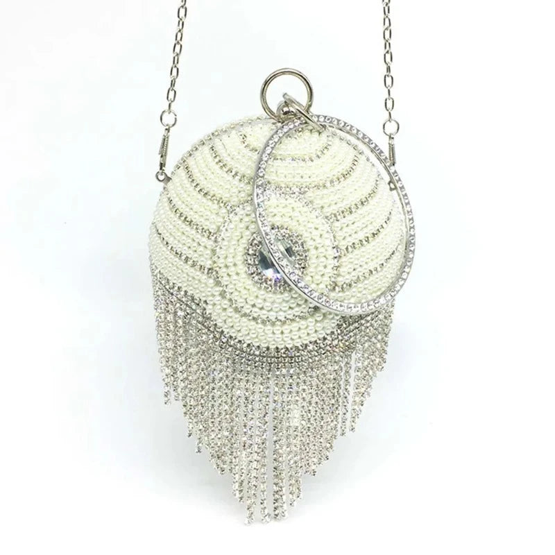 Sac Boule Strass Argenté oeil