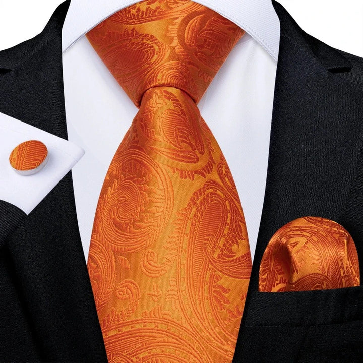 Cravate Orange  Doré Homme