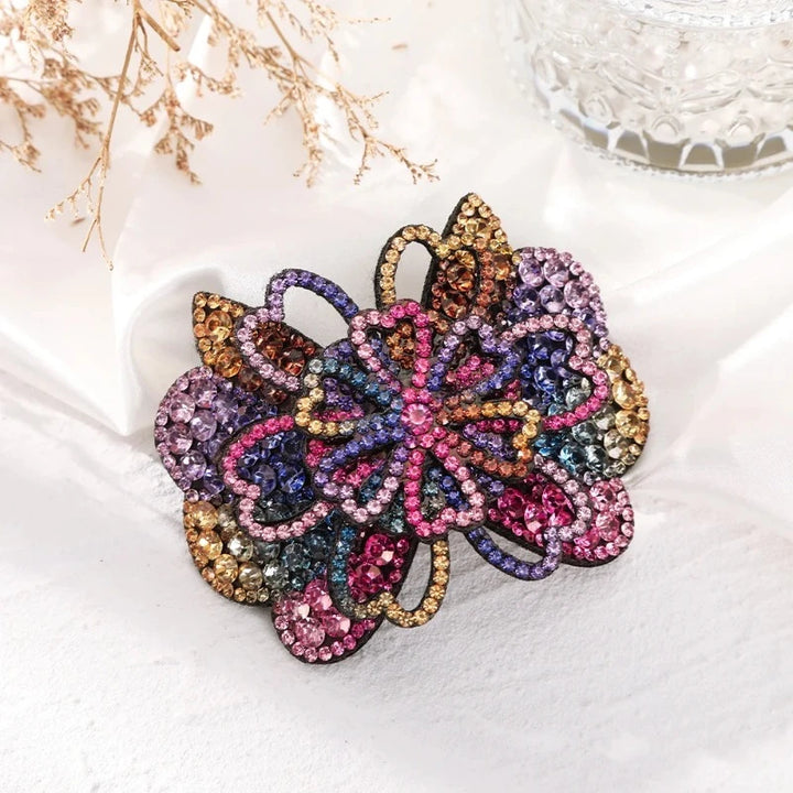 Pince Strass Fleurs Muti couleurs