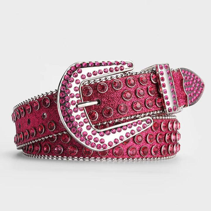 Ceinture Strass Tête de mort rouge