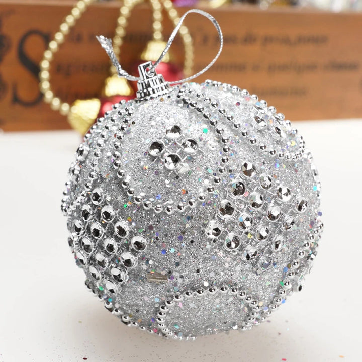 Boule de Noel Strass Argenté