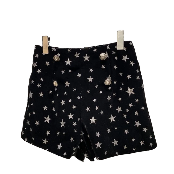 Ensemble Veste Short Noir Etoiles Paillettes Velours