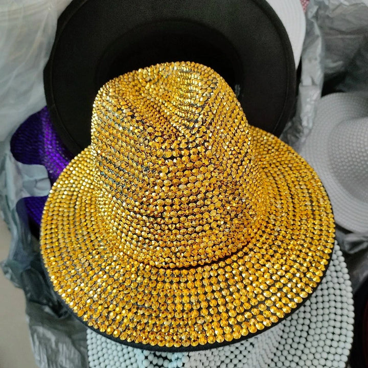 Chapeau Strass Or