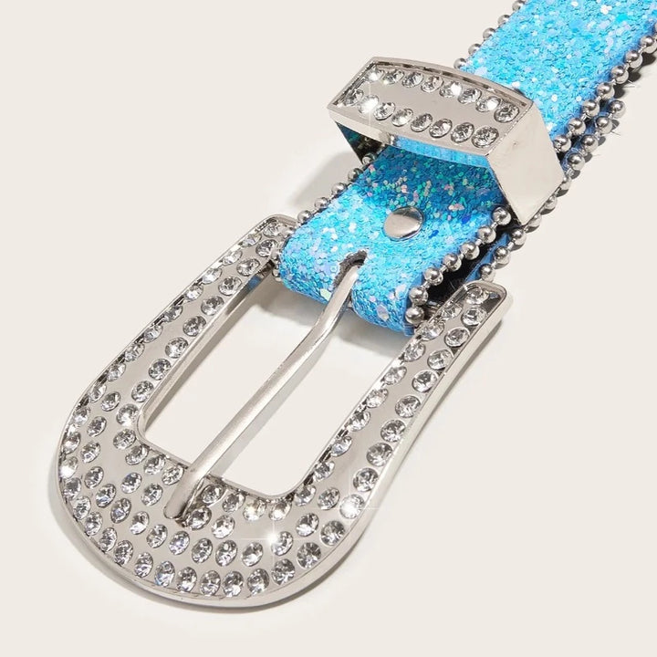 Ceinture Strass Femme bleue