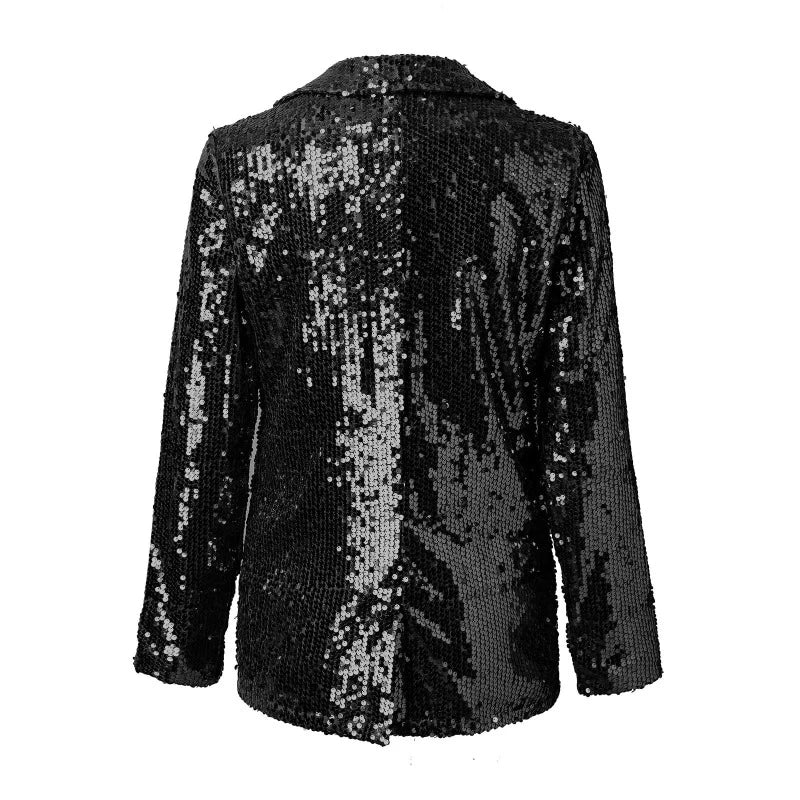 Veste Blazer Paillette Femme noire