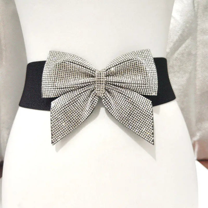 Ceinture Strass Noeud Papillon Blanc strass