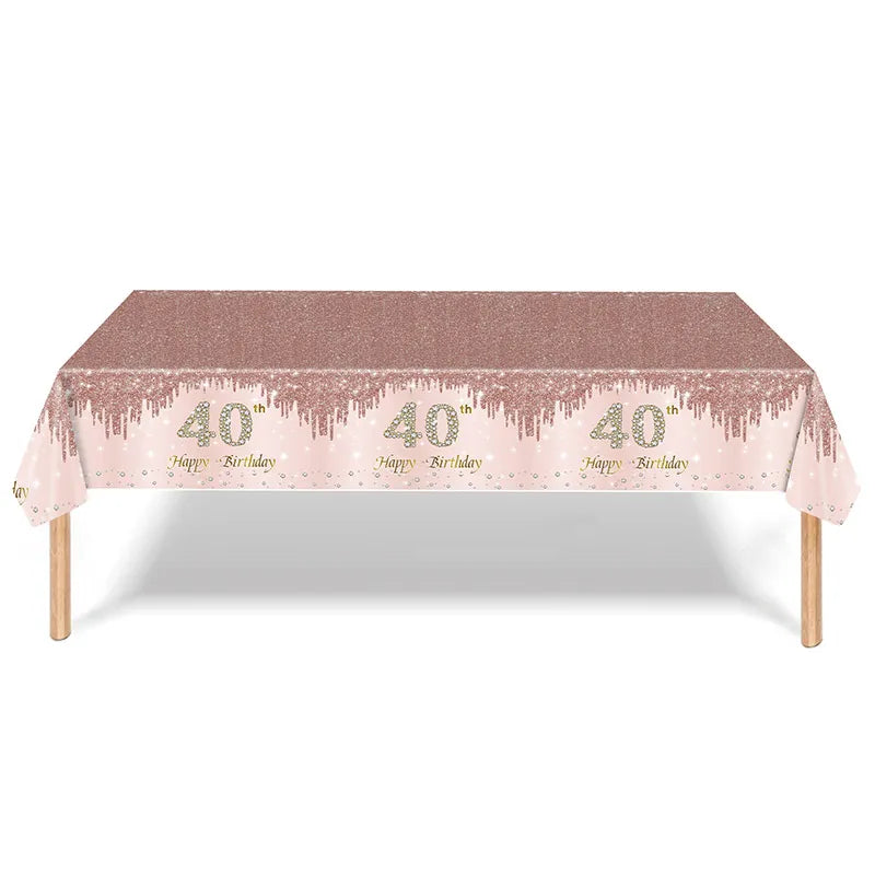 Chemin de Table Paillettes Roses et Accessoires nappe 40 ans