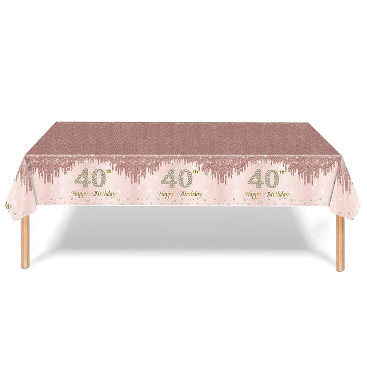 Chemin de Table Paillettes Roses et Accessoires nappe 40 ans