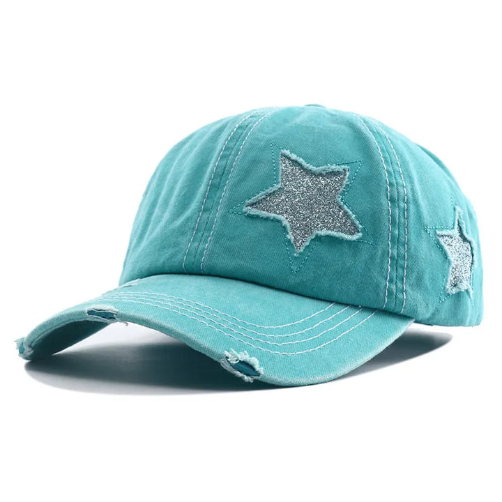 Casquette Avec Etoiles Paillettes bleue