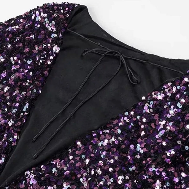 Robe Paillette Dos Nu violet