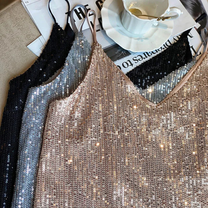 Débardeur Paillettes Femme