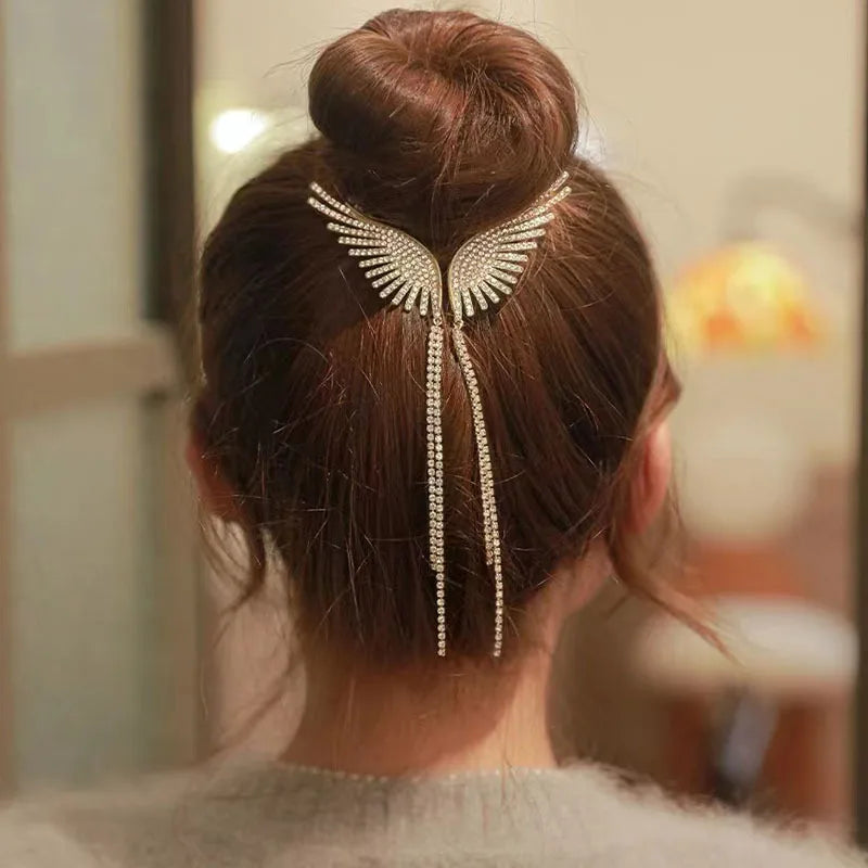 Pince Chignon Avec Des Strass ailes d'ange