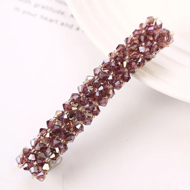 Pince Strass Pour Cheveux Violet