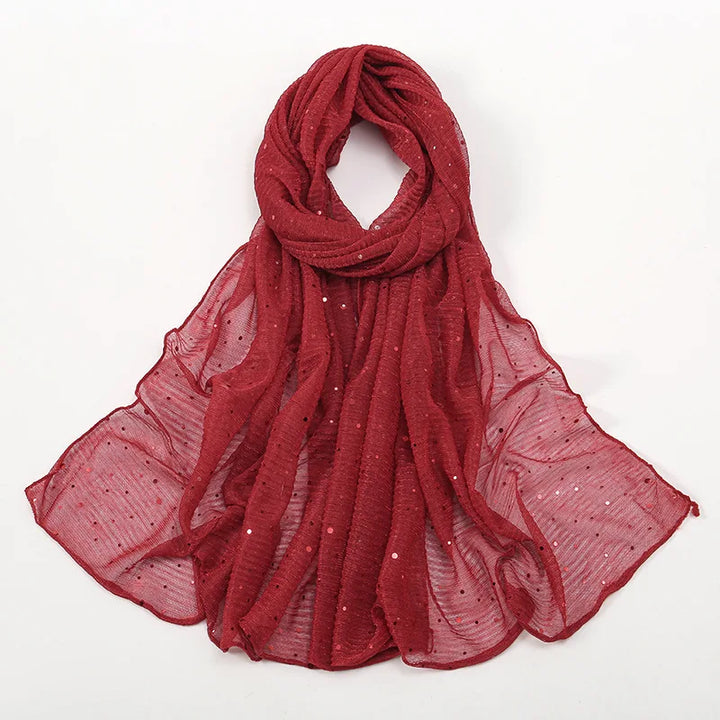 Echarpe Rouge Femme Paillette