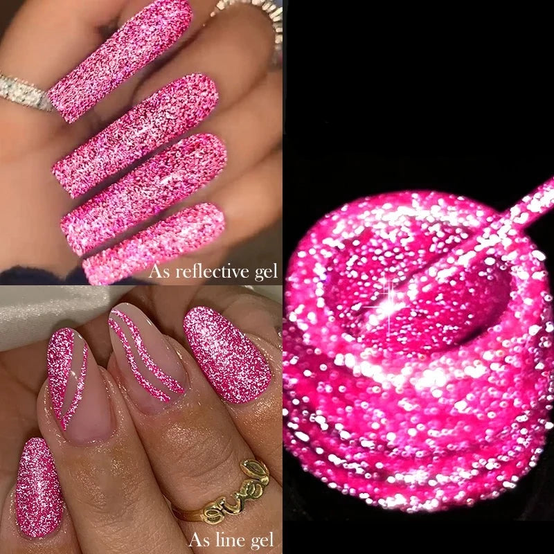 Gel Pailleté Ongles rose