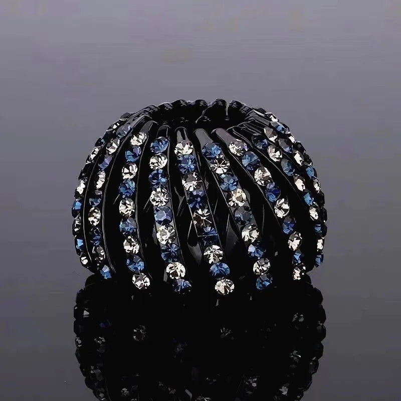 Pince Chignon Cheveux Strass Saphir