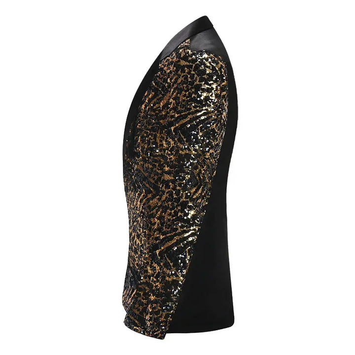 Costume Demi Paillette Leopard Homme