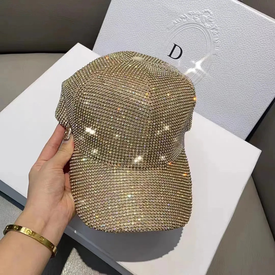 Casquette Femme Strass Doré