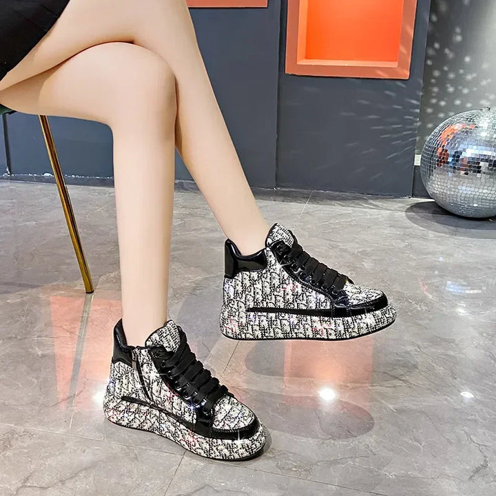 Chaussures Montantes Strass Femme noires