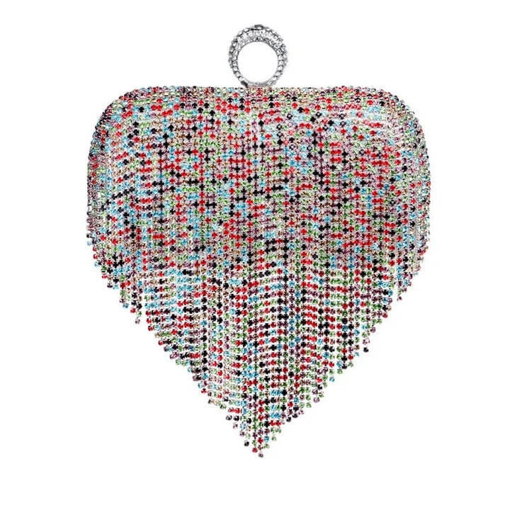 Petit Sac à Main Strass Avec Franges Multi couleurs