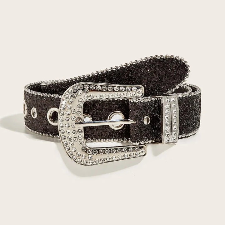 Ceinture Paillette Strass noire