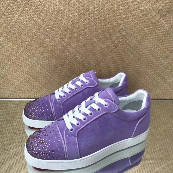 Basket Daim Violet Strass