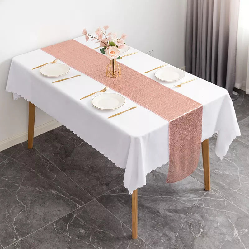 Chemin Table Paillette Saumon