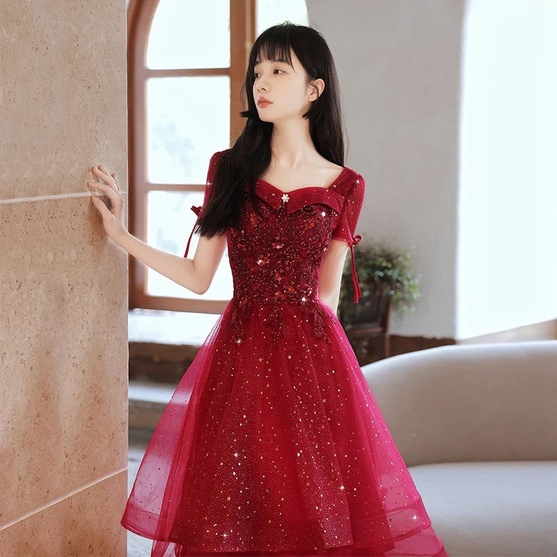 Robe Rouge Paillette Tulle