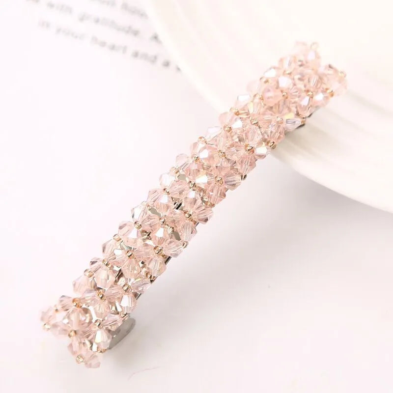 Pince Strass Pour Cheveux Rose