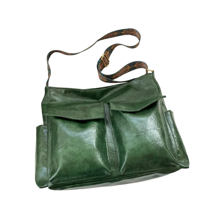 Sac Argenté Multi Poches Vert