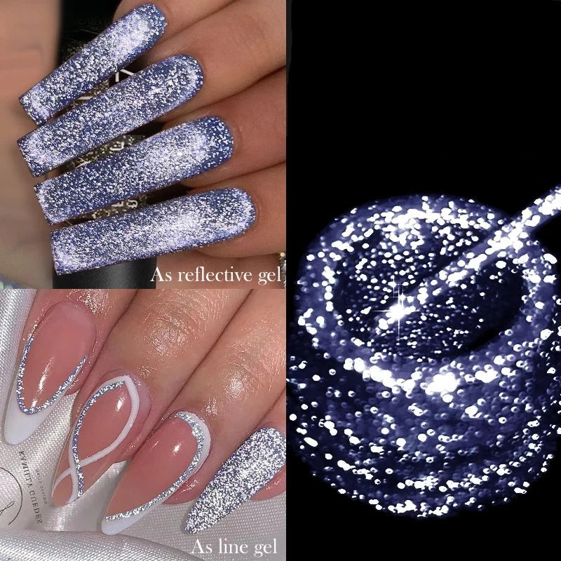 Gel Pailleté Ongles Bleu