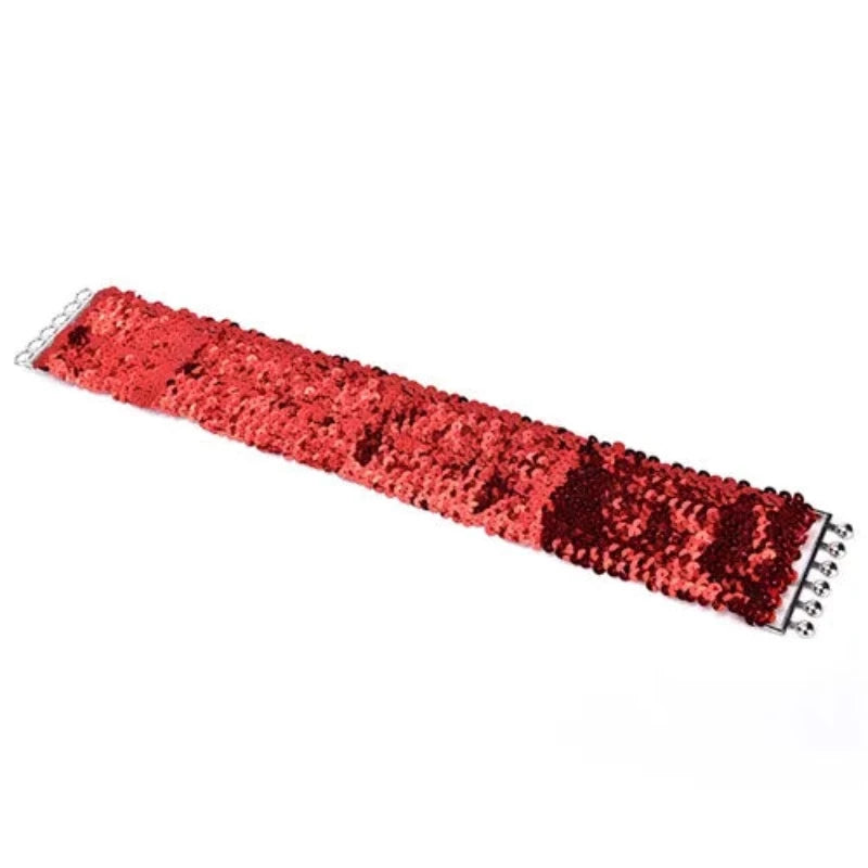 Ceinture Large Paillette rouge