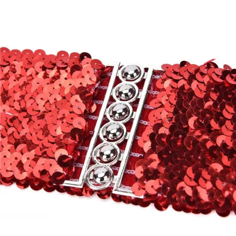 Ceinture Large Paillette rouge