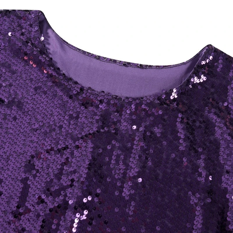 Robe T-Shirt Paillette Femme violette