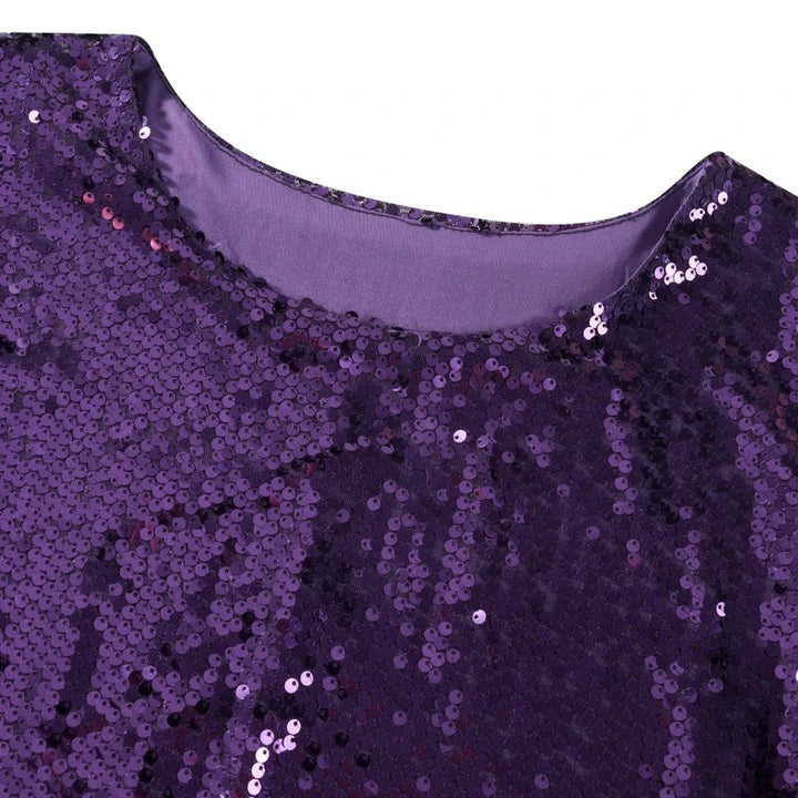 Robe T-Shirt Paillette Femme violette