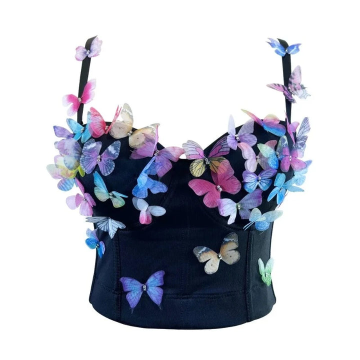 Bustier Strass Jean papillons