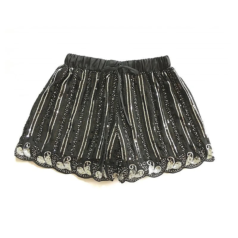 Short Noir Doré  Avec Paillette Femme