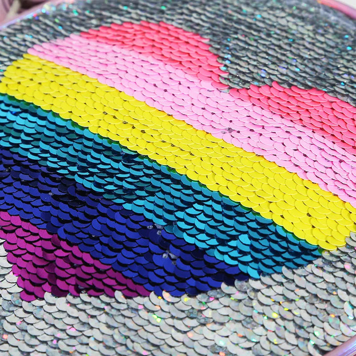 Sac Rond Paillette Coeur Détail