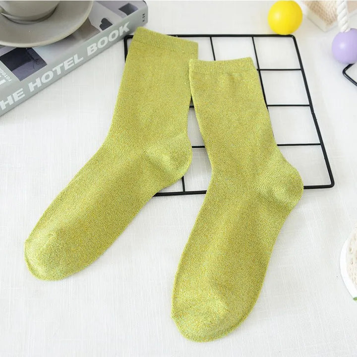 Chaussettes à Paillettes Jaune