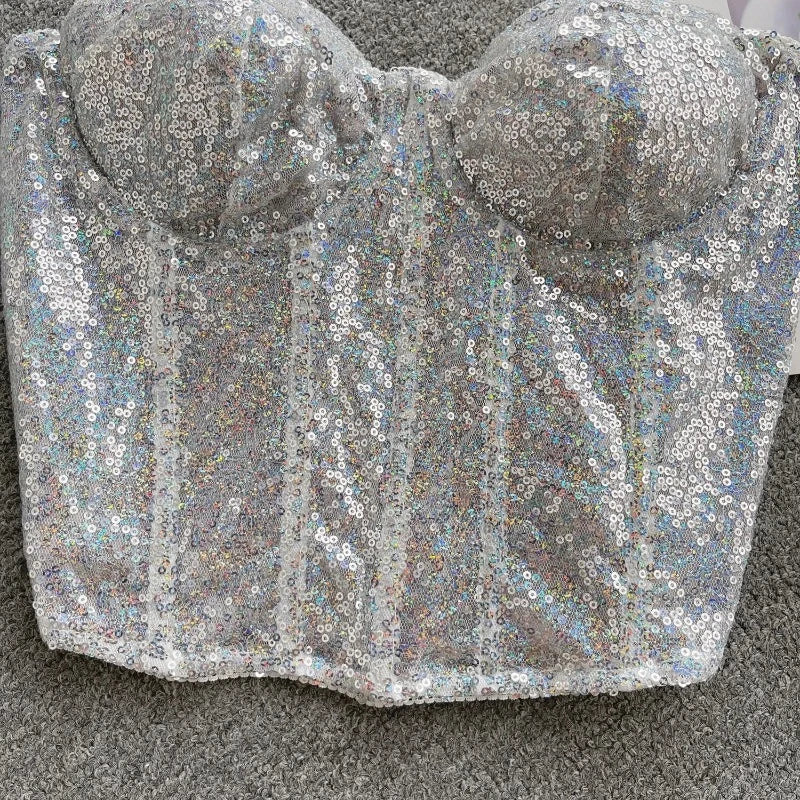 Bustier Sequin blanc