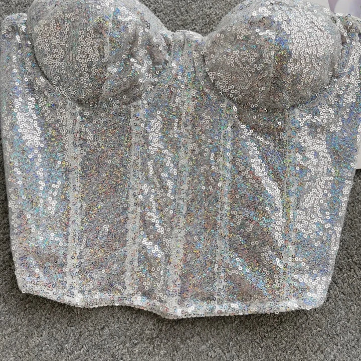 Bustier Sequin blanc