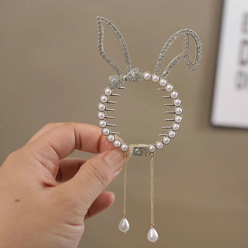 Pince Chignon Strass Lapin