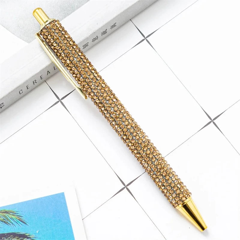 Stylo Avec Strass Or