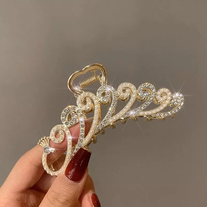 Barrette Strass Paon argenté