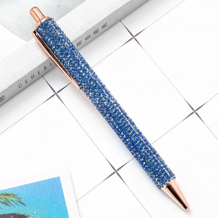 Stylo Strass Bleu Cuivré