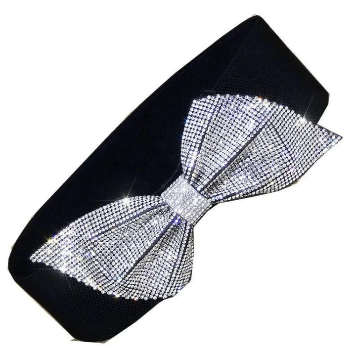 Ceinture Strass Noeud Papillon Blanc strass