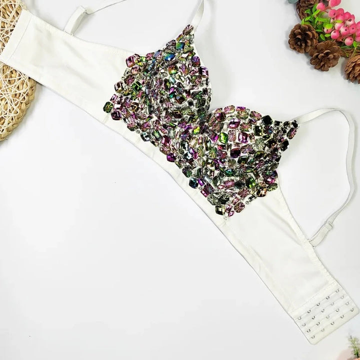 Soutien Gorge Strass Coloré Blanc