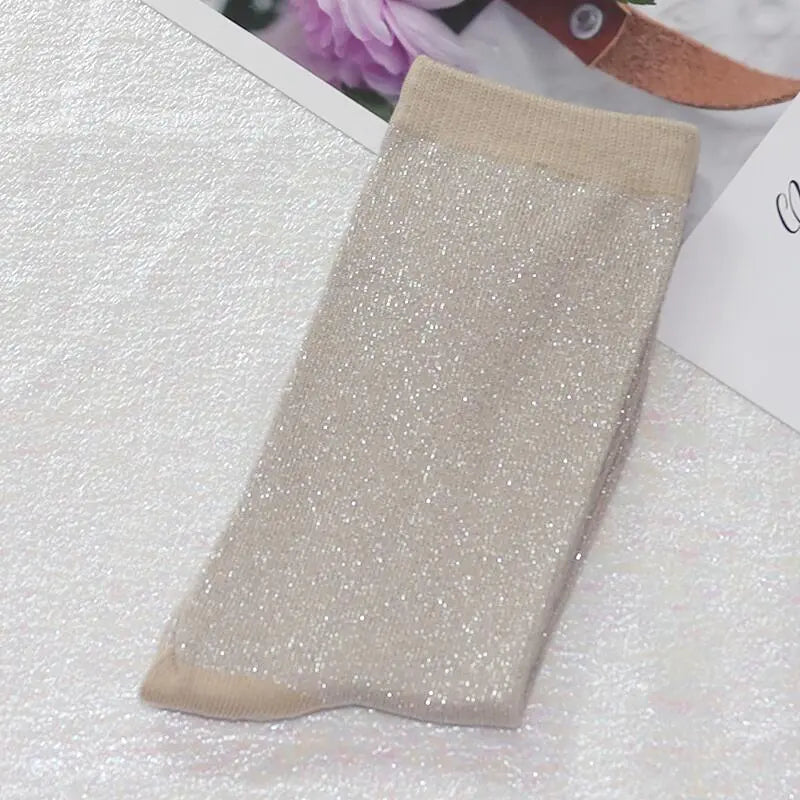 Chaussettes à Paillettes Champagne