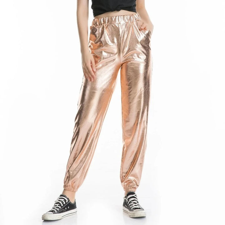 Pantalon Rose Doré  Brillant Femme