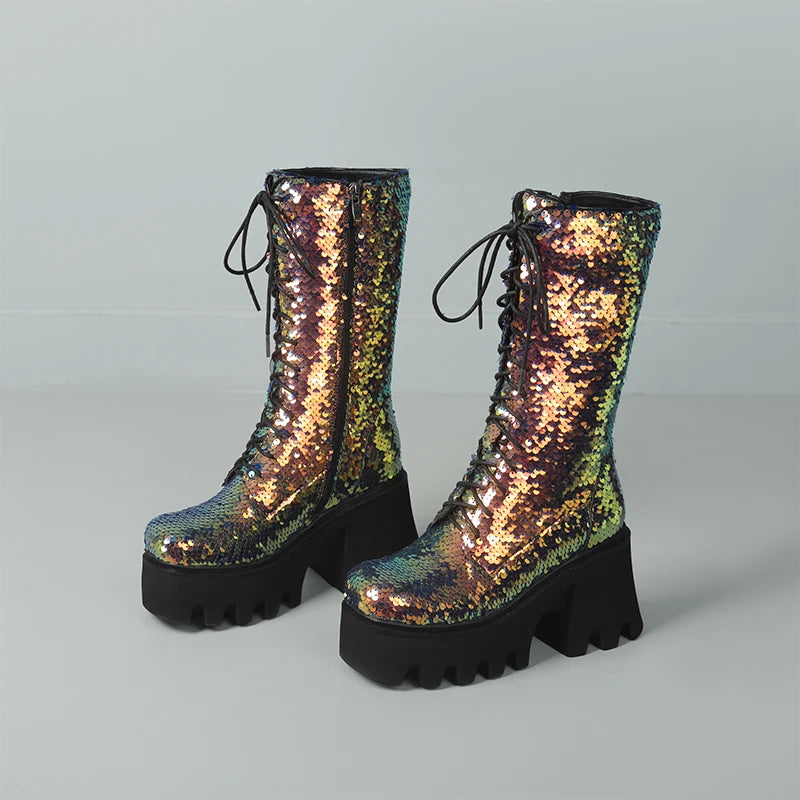 Bottes Doré Paillettes Semelles